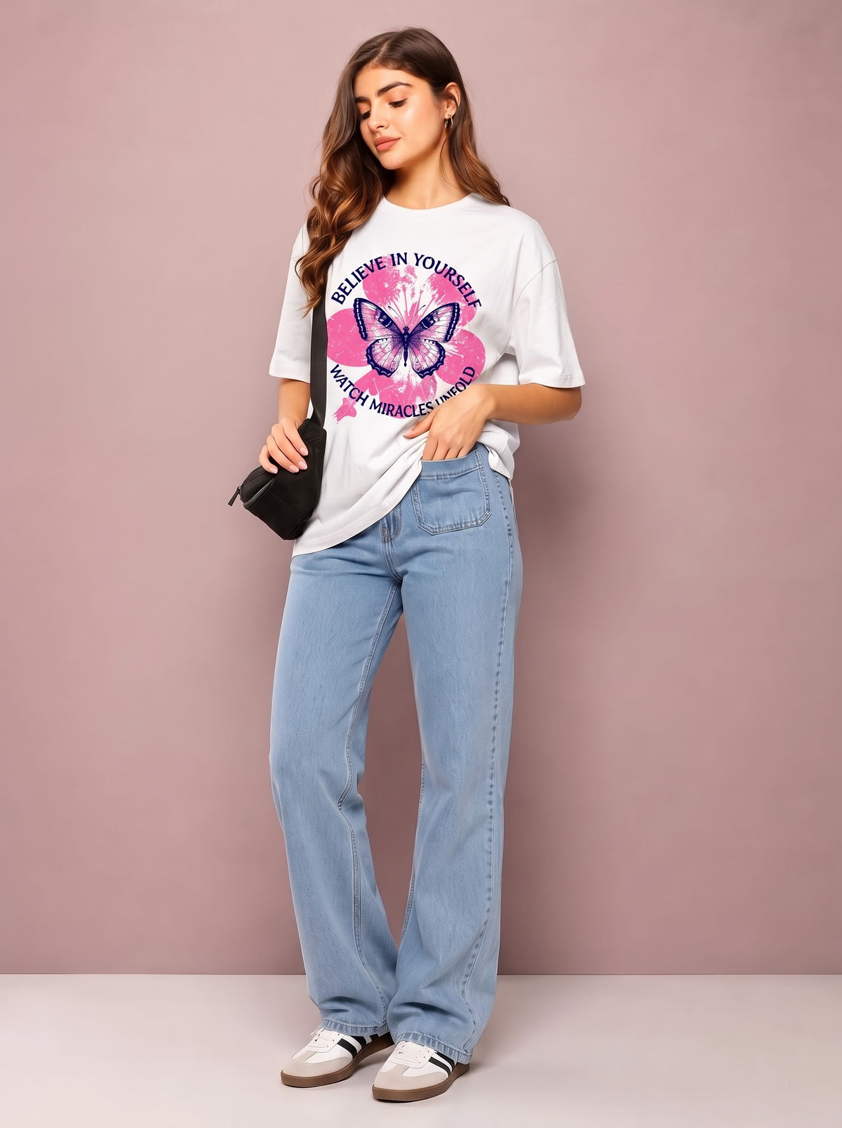 Women’s Believe in Yourself Butterfly Oversized T-Shirt