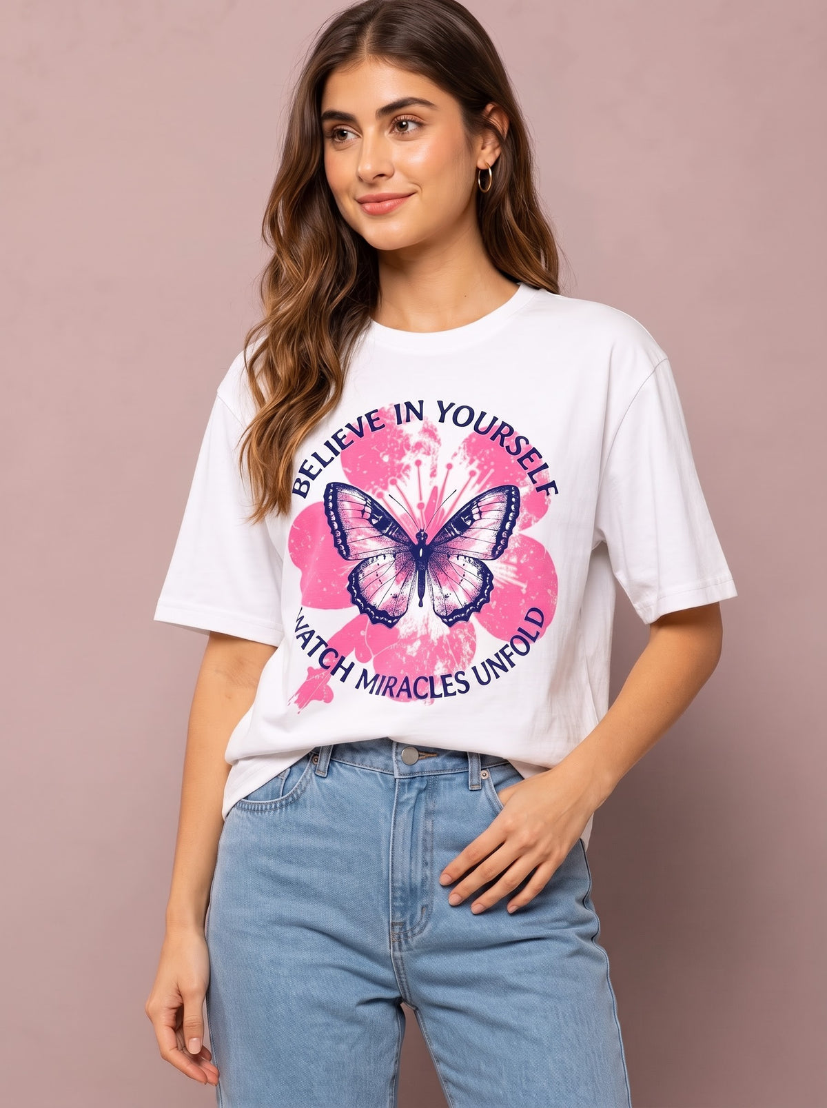 Women’s Believe in Yourself Butterfly Oversized T-Shirt