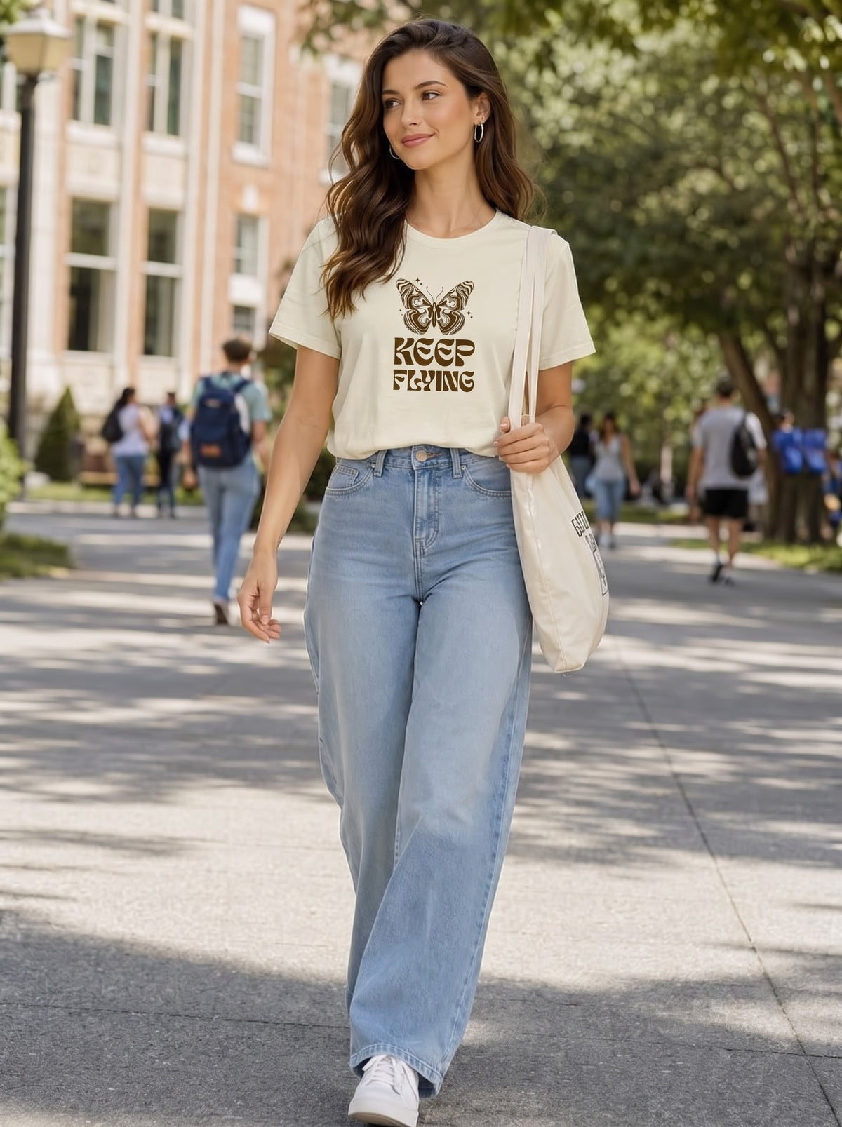 Women "keep flying" Classic Crew T-Shirt