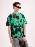 Men's Toxic Green Oversized Tie-Dye T-Shirt