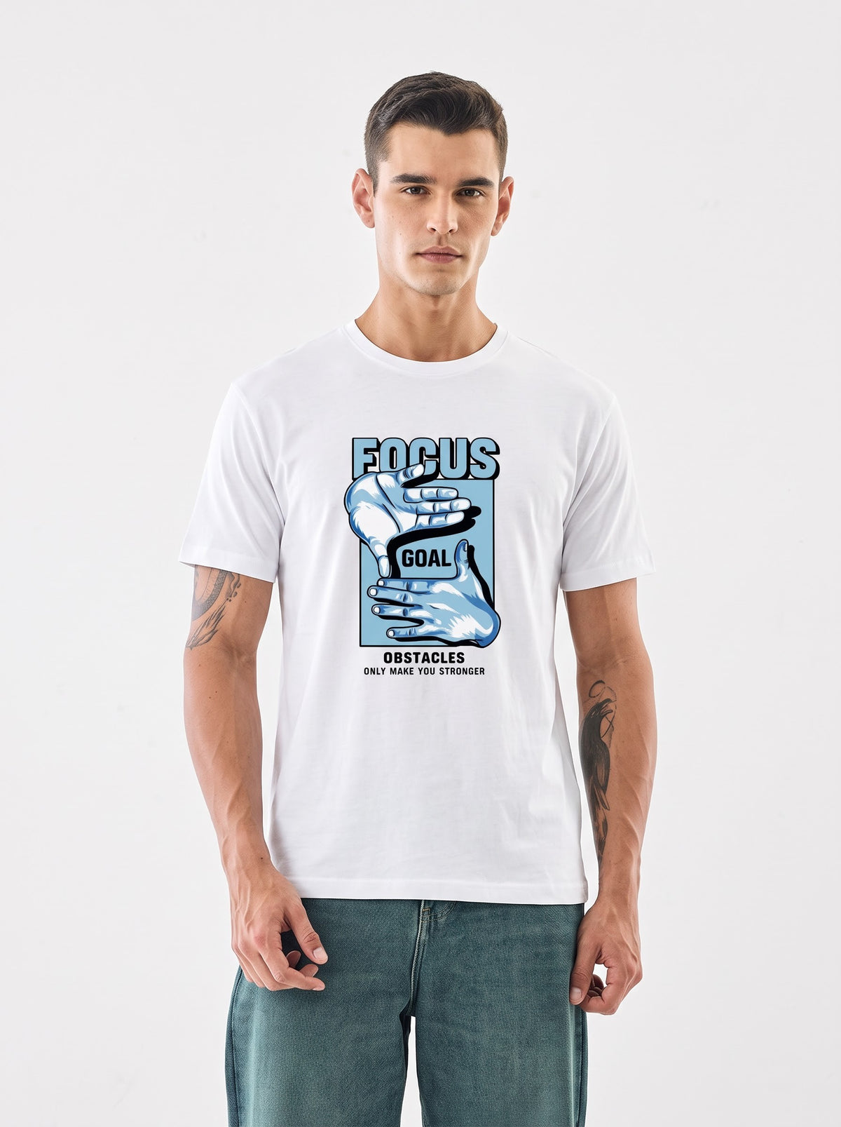 Focus & Goal Pure Cotton Graphic T-Shirt