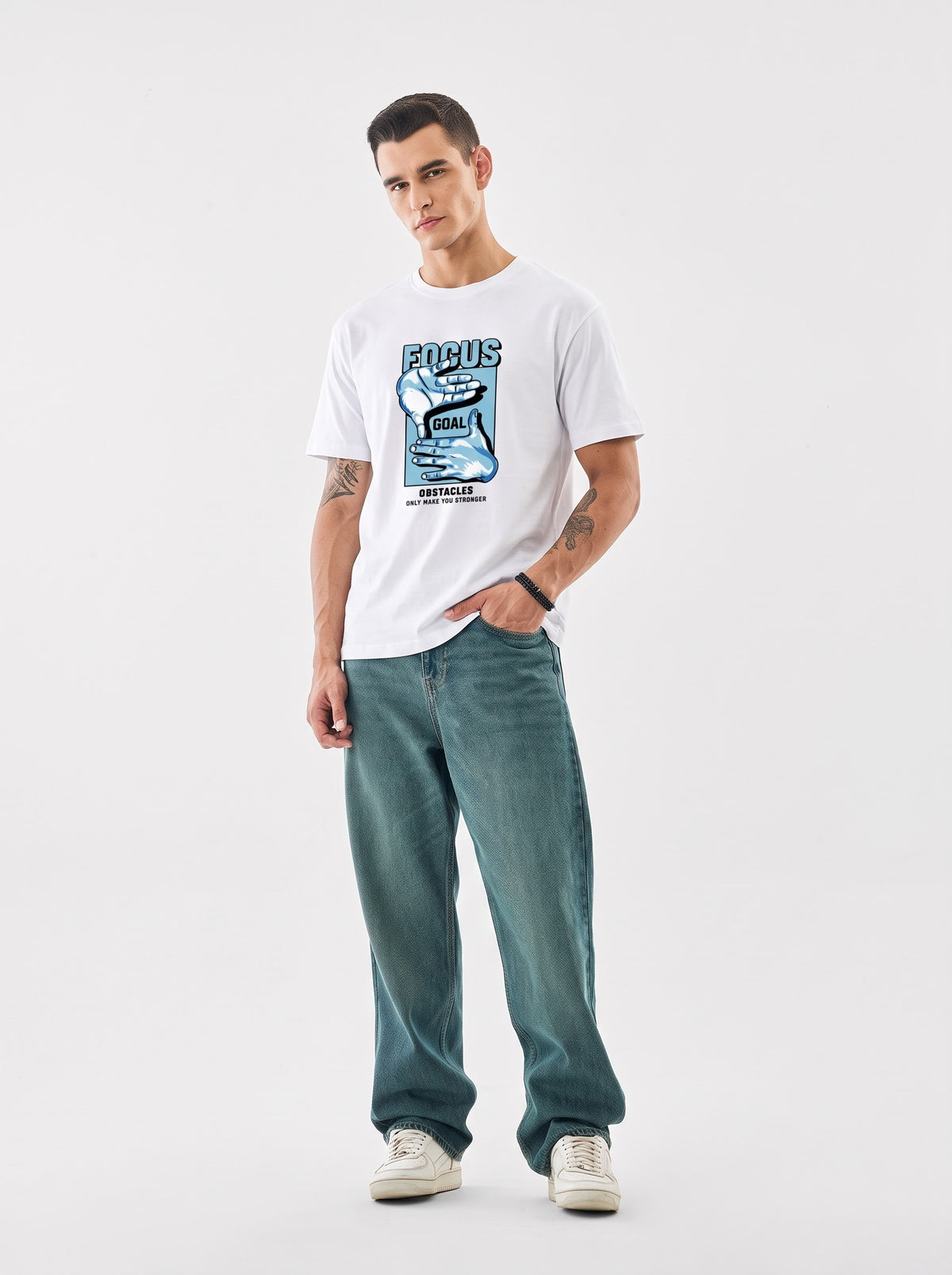 Focus & Goal Pure Cotton Graphic T-Shirt