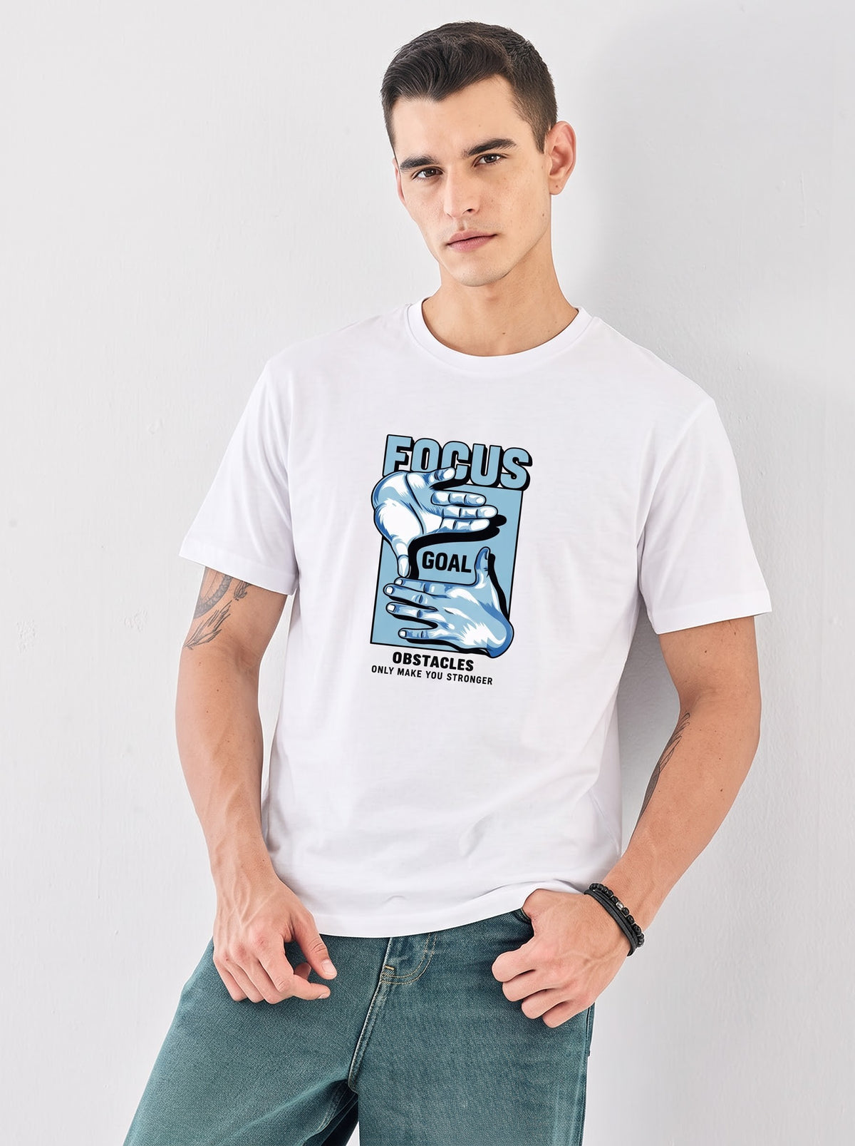 Focus & Goal Pure Cotton Graphic T-Shirt