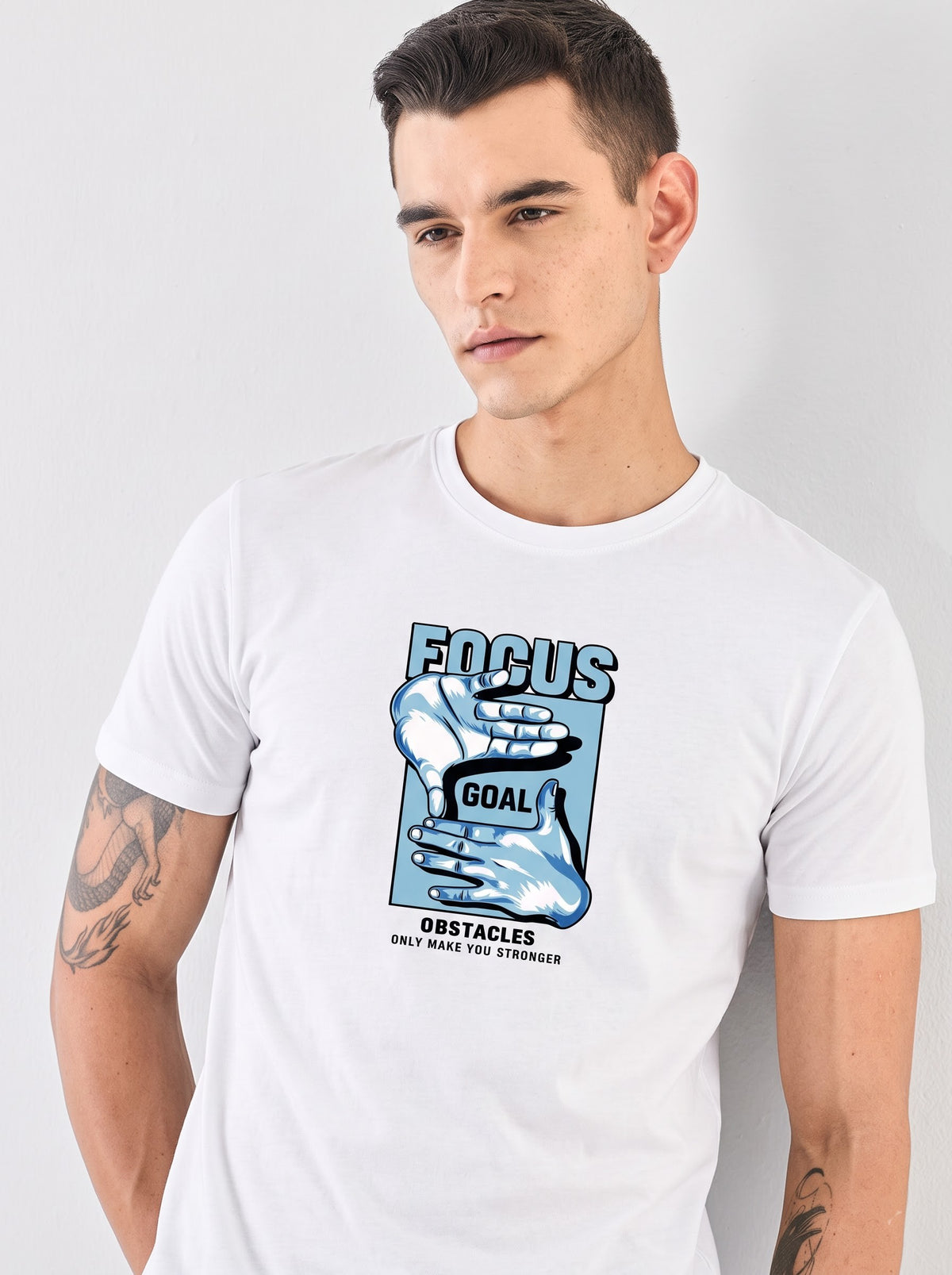 Focus & Goal Pure Cotton Graphic T-Shirt