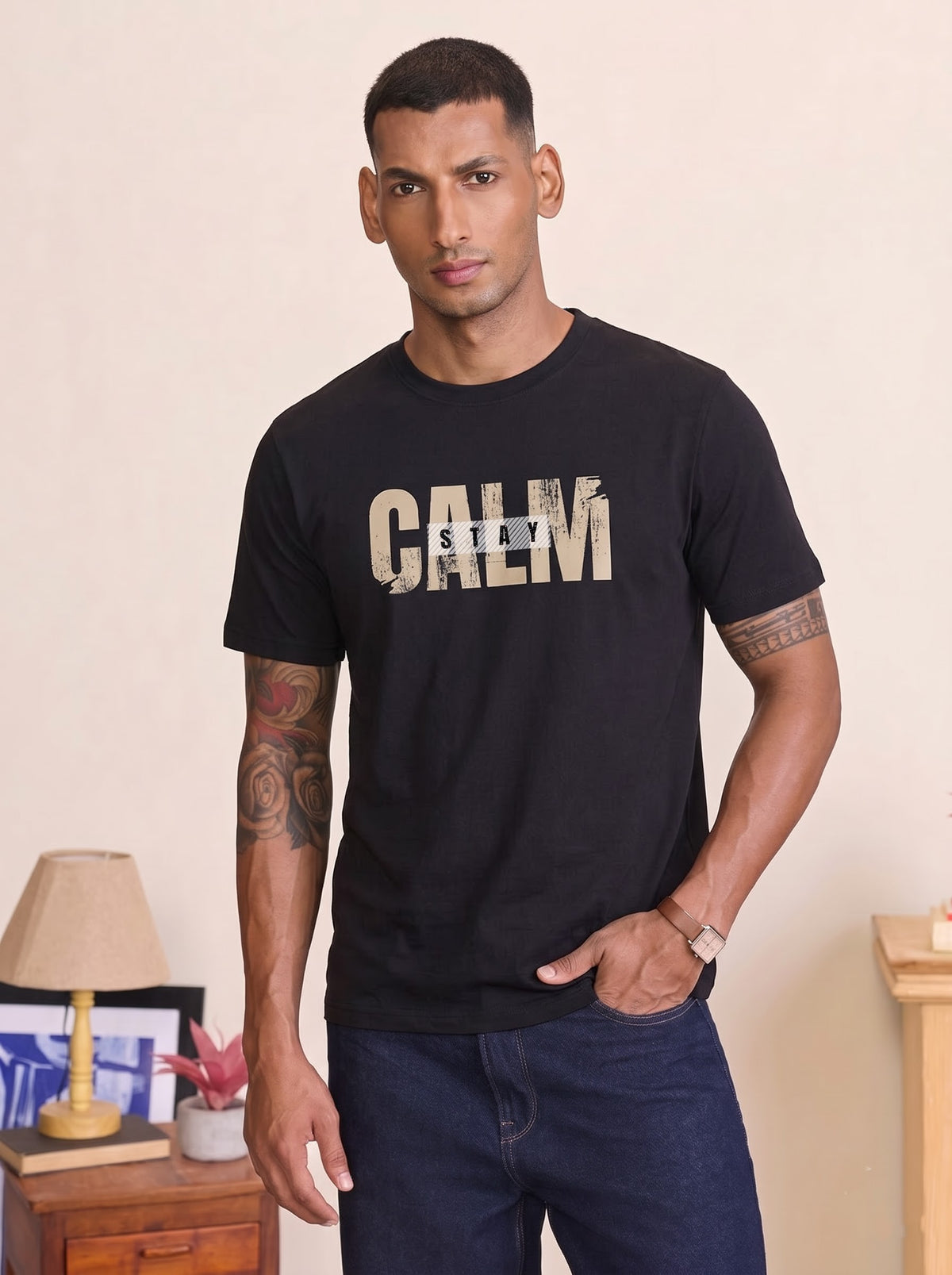 Stay Calm Men Classic Crew T-Shirt