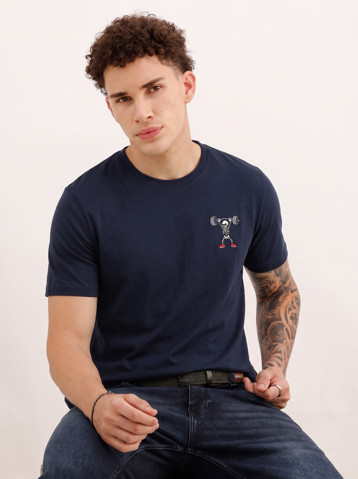 Grind & Lift Navy Fitness T-Shirt