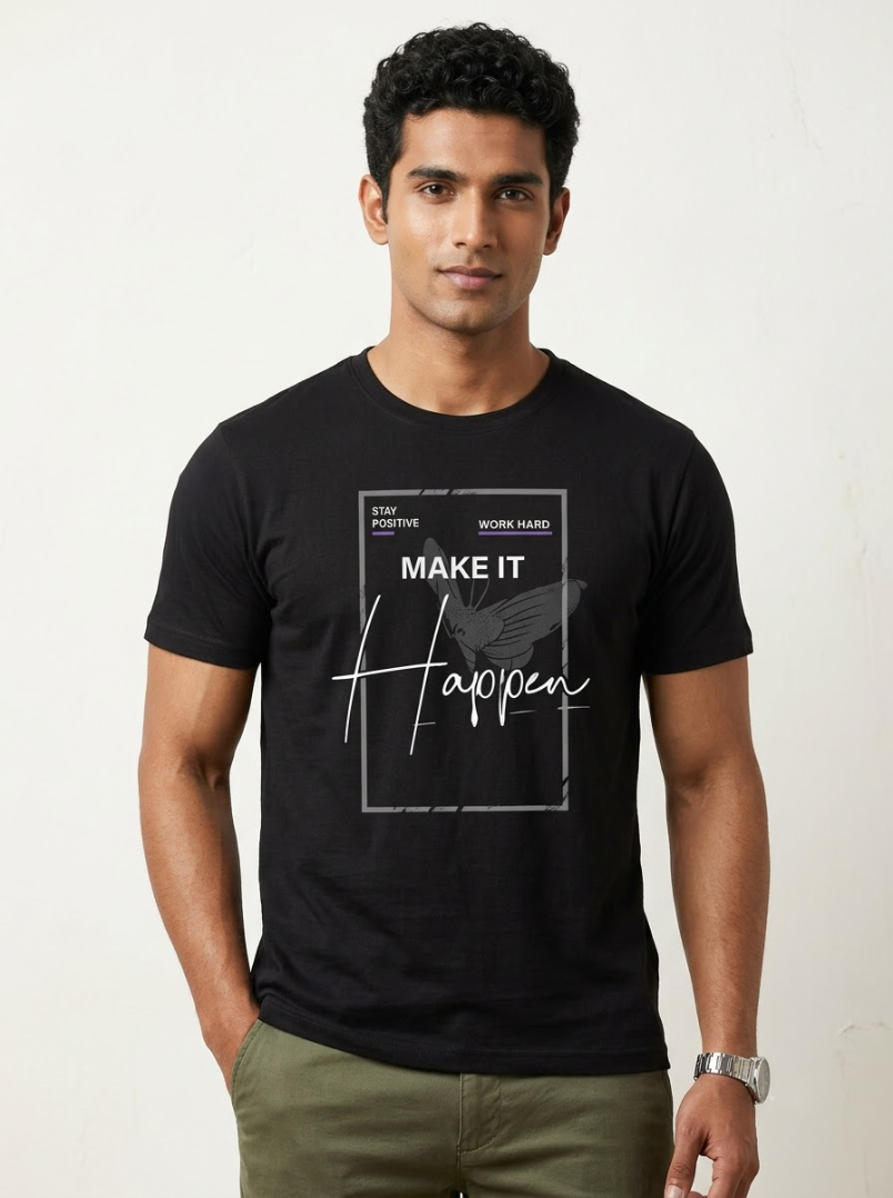 Men black Classic Crew T-Shirt