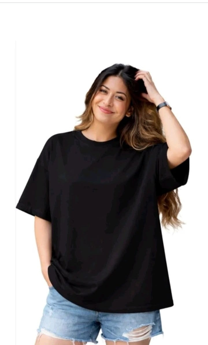 Unisex Black Terry Oversized Tee